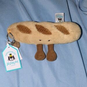 Jellycat Amuseables Baguette Bag Charm - Cream and Brown